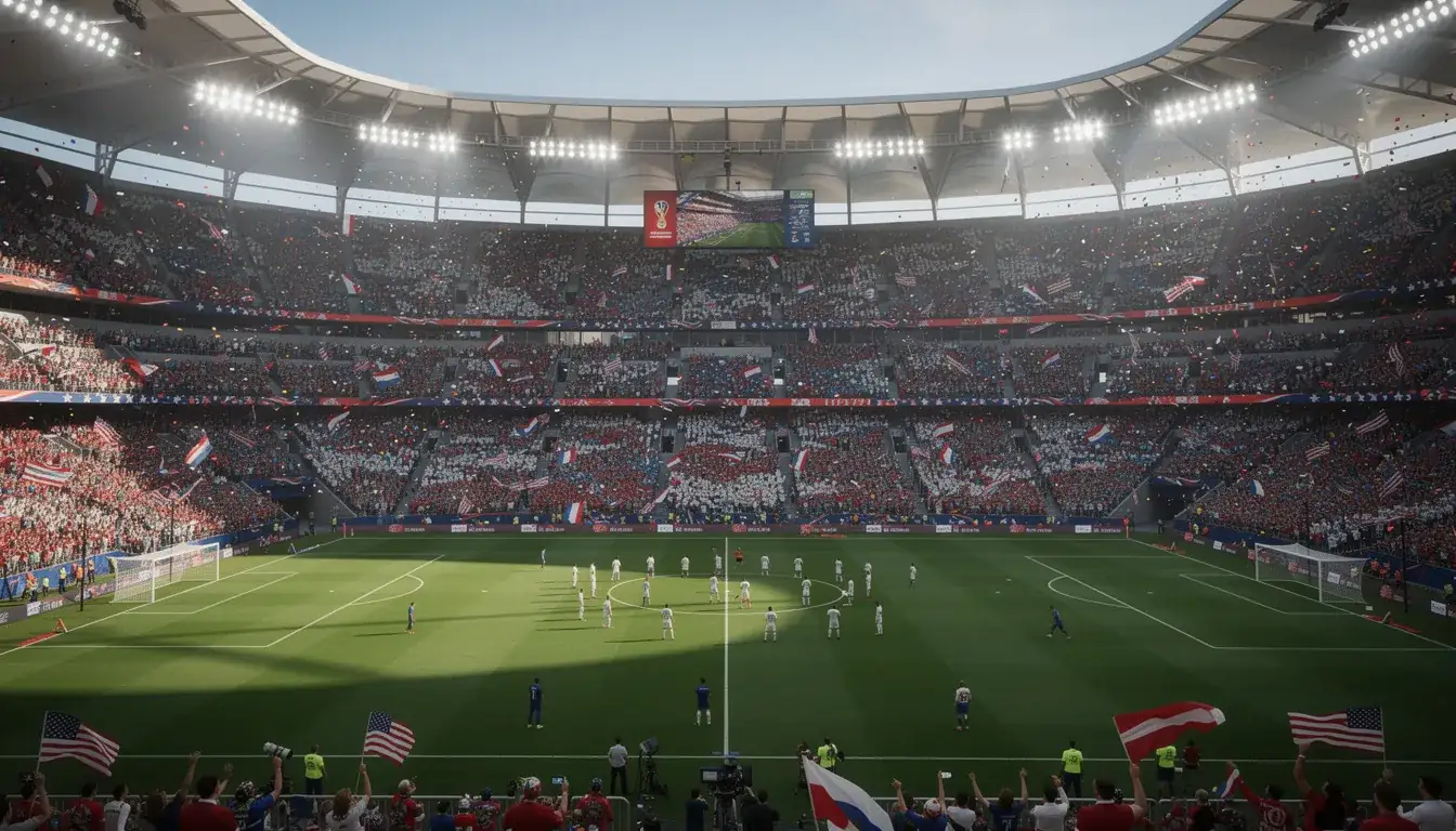 US-amerikanische Fussball-Nationalmannschaft im Trikot auf dem Spielfeld bei der WM 2026